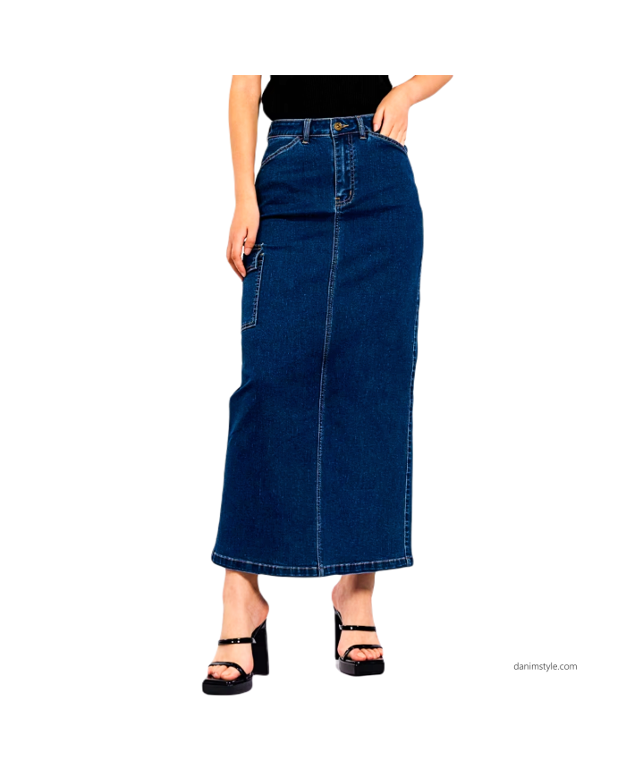 Danim Ladies Denim  Vintage Skirts, (Navy-Blue)