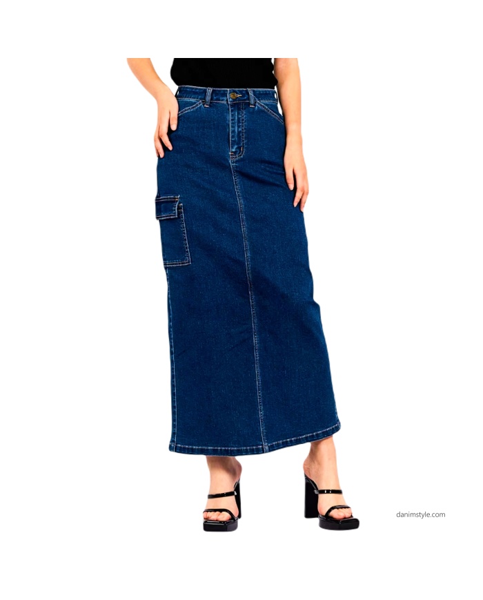 Danim Ladies Denim  Vintage Skirts, (Navy-Blue)