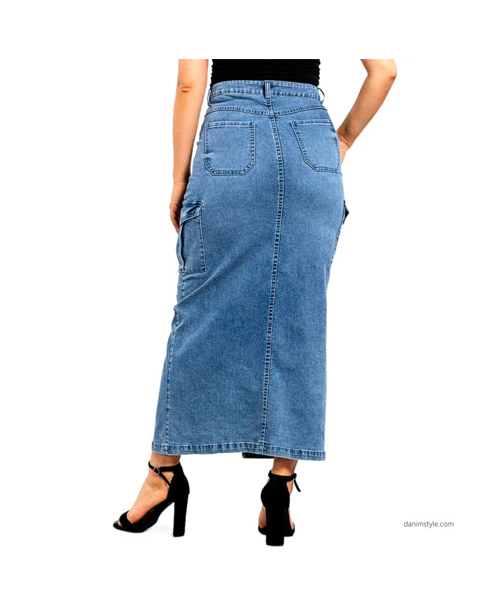 Danim Ladies Denim  Vintage Skirts, (Light-Blue)