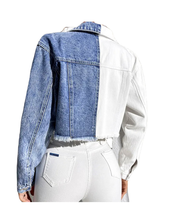 Danim Ladies Denim Shirt (White-Blue)