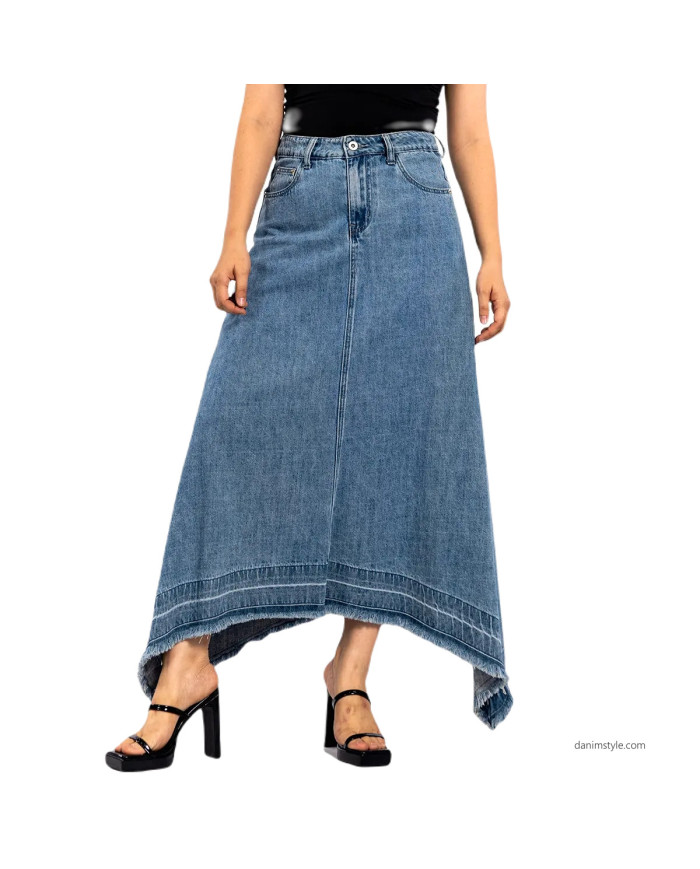 Danim Ladies Denim  Vintage Skirts, (Light-Blue)