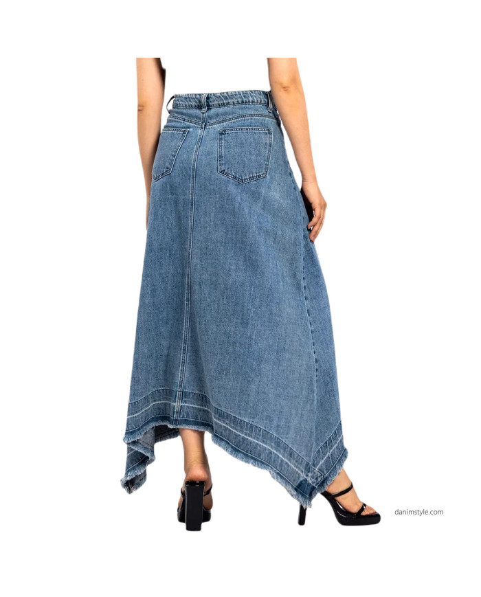 Danim Ladies Denim  Vintage Skirts, (Light-Blue)