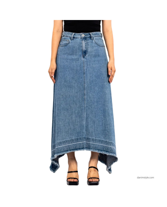 Danim Ladies Denim  Vintage Skirts, (Light-Blue)