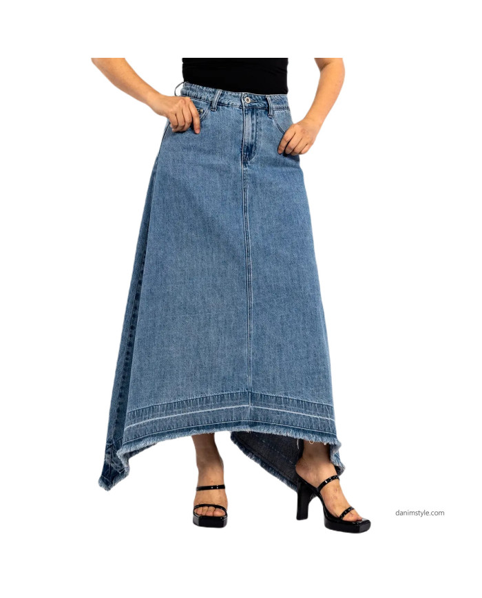 Danim Ladies Denim  Vintage Skirts, (Light-Blue)