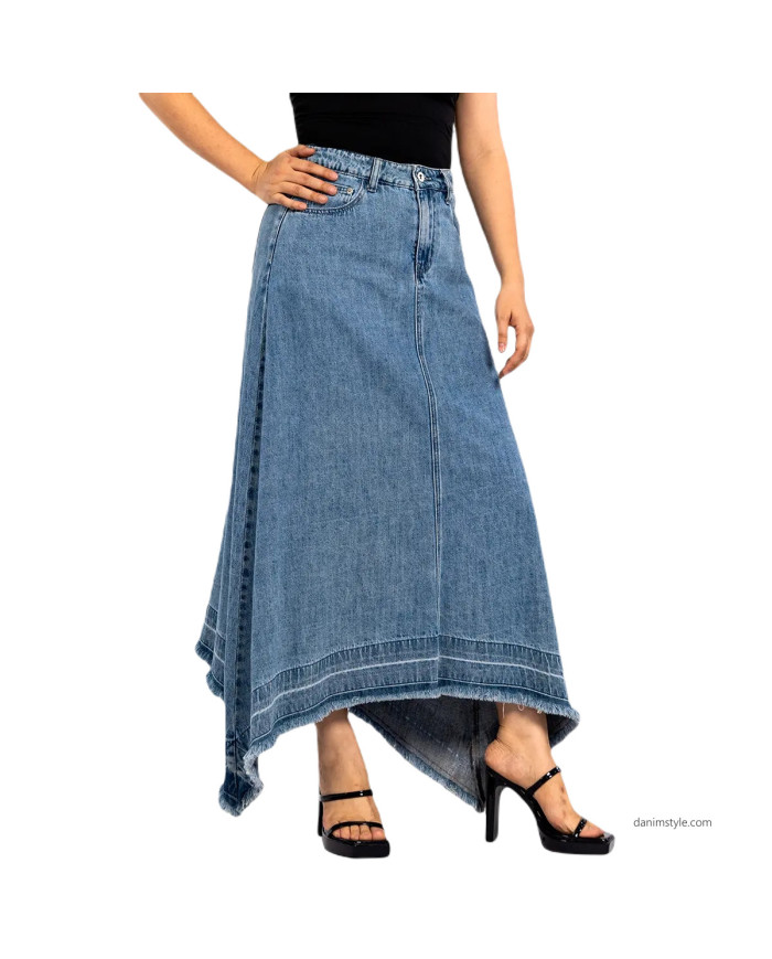 Danim Ladies Denim  Vintage Skirts, (Light-Blue)