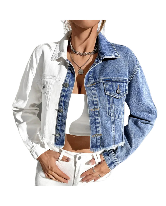 Danim Ladies Denim Shirt (White-Blue)