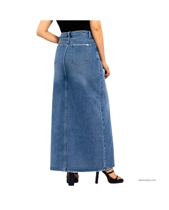Danim Ladies Denim  Street  Skirts, (Navy-Blue)