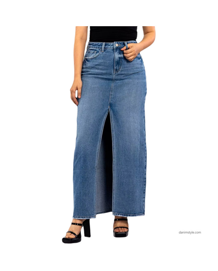 Danim Ladies Denim  Street  Skirts, (Navy-Blue)