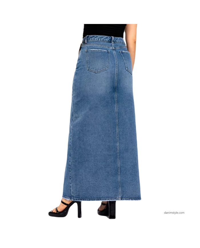 Danim Ladies Denim  Street  Skirts, (Navy-Blue)