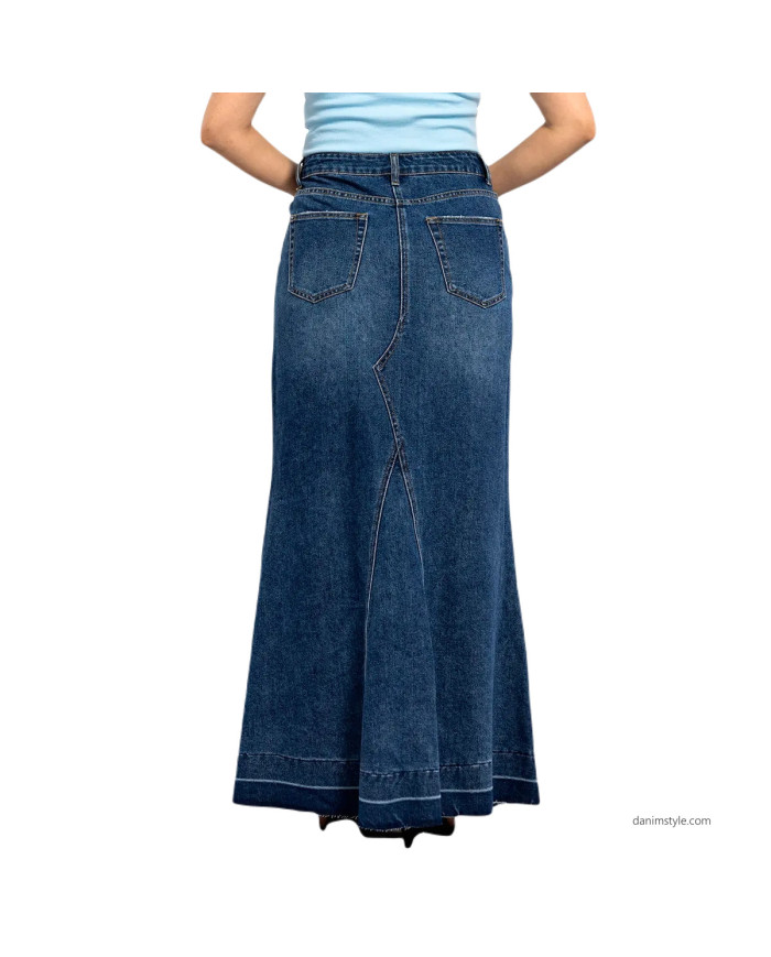 Danim Ladies Denim  Street  Skirts, (Navy-Blue)