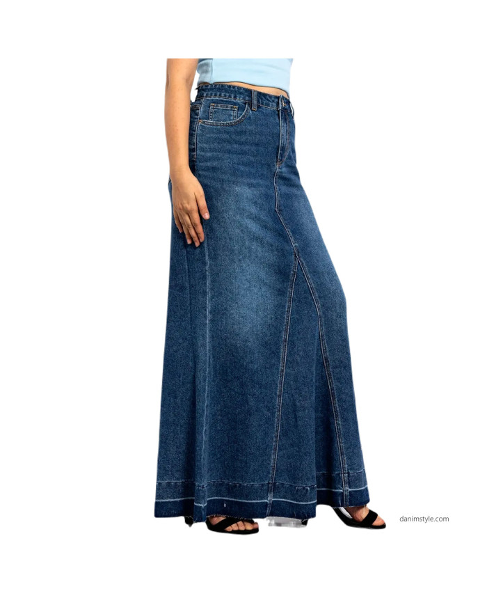 Danim Ladies Denim  Street  Skirts, (Navy-Blue)