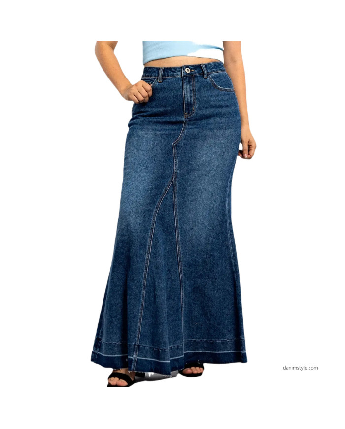 Danim Ladies Denim  Street  Skirts, (Navy-Blue)