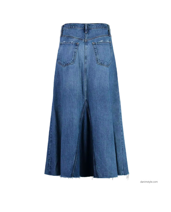 Danim Ladies Denim  Street  Skirts, (Navy-Blue)