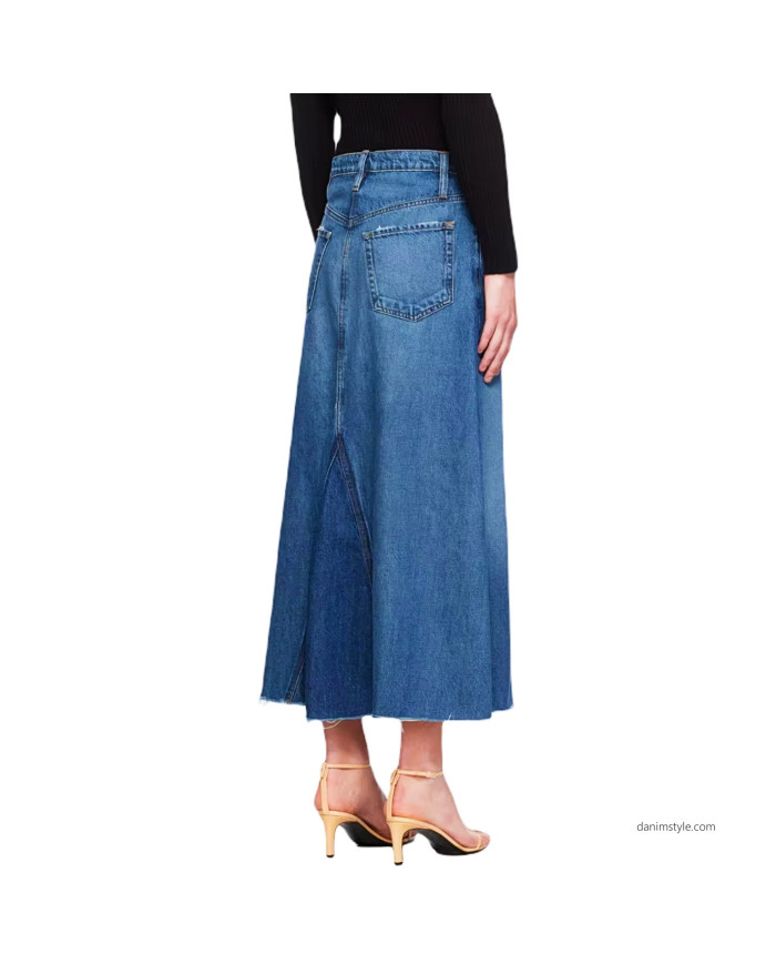 Danim Ladies Denim  Street  Skirts, (Navy-Blue)
