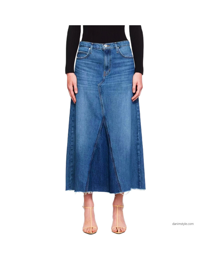 Danim Ladies Denim  Street  Skirts, (Navy-Blue)