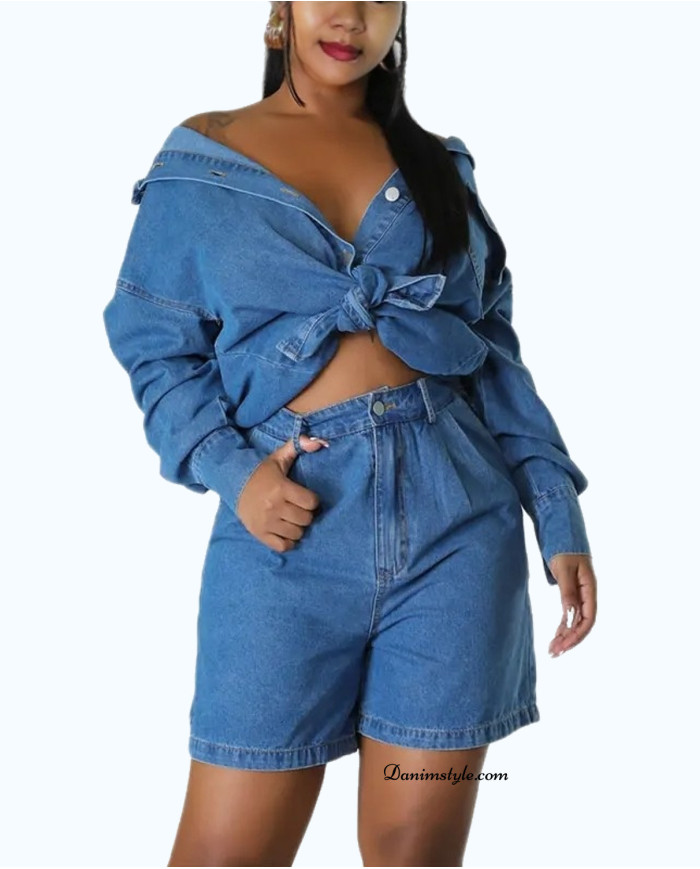 Danim Babe Denim Shirt Dress (Blue)