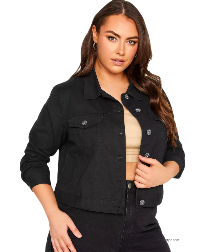 Danim Ladies Denim  Street  Jacket, (Black)