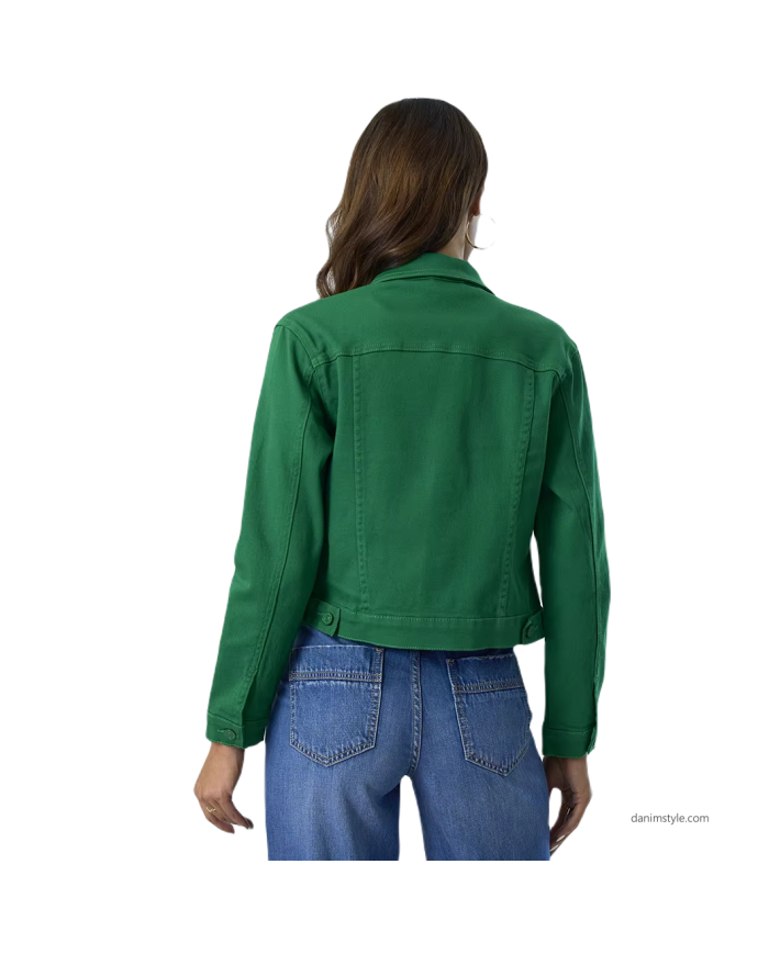 Danim Ladies Denim  Street  Jacket, (Green)
