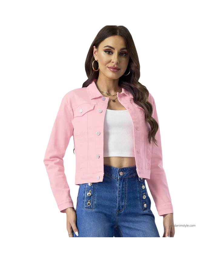 Danim Ladies Denim  Street  Jacket, (Pink)