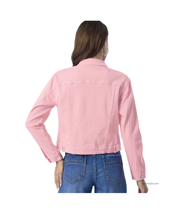 Danim Ladies Denim  Street  Jacket, (Pink)