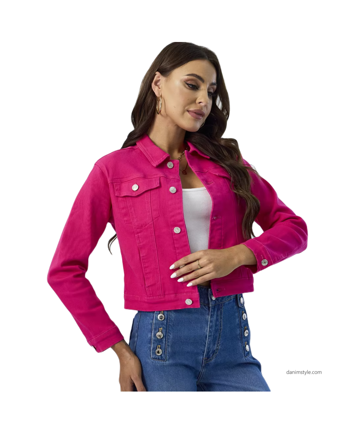 Danim Ladies Denim  Street  Jacket, (Rose)