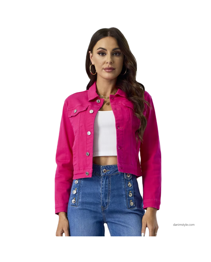 Danim Ladies Denim  Street  Jacket, (Rose)