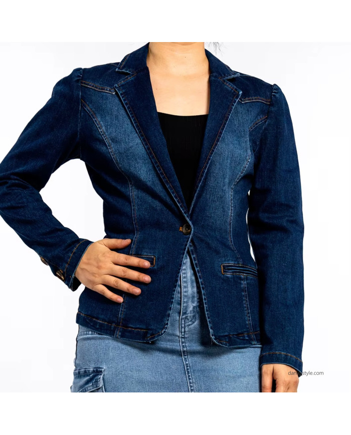 Danim Ladies Denim Top Blazer (Indigo)