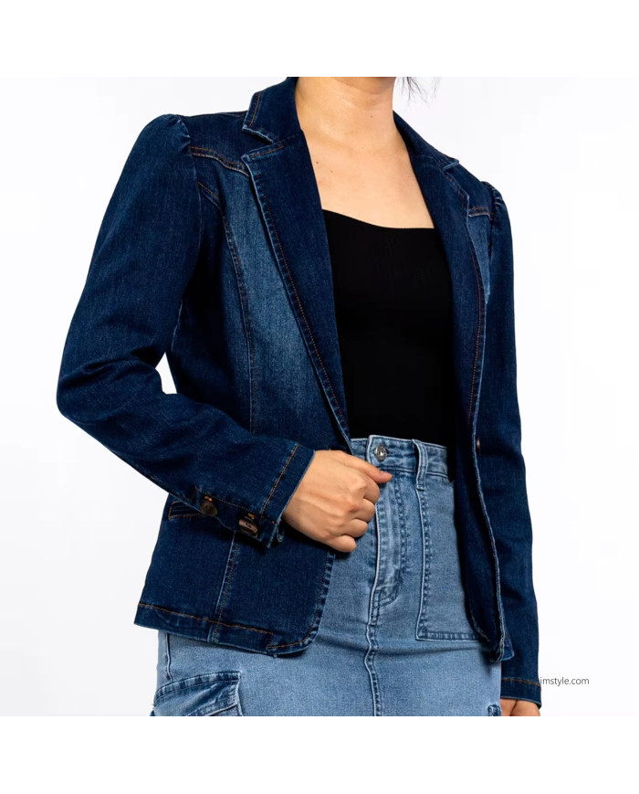 Danim Ladies Denim Top Blazer (Indigo)