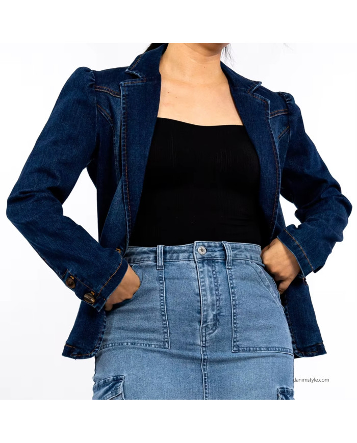 Danim Ladies Denim Top Blazer (Indigo)