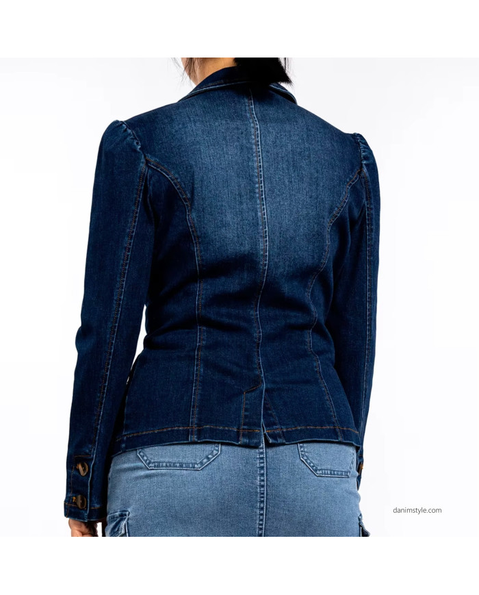 Danim Ladies Denim Top Blazer (Indigo)