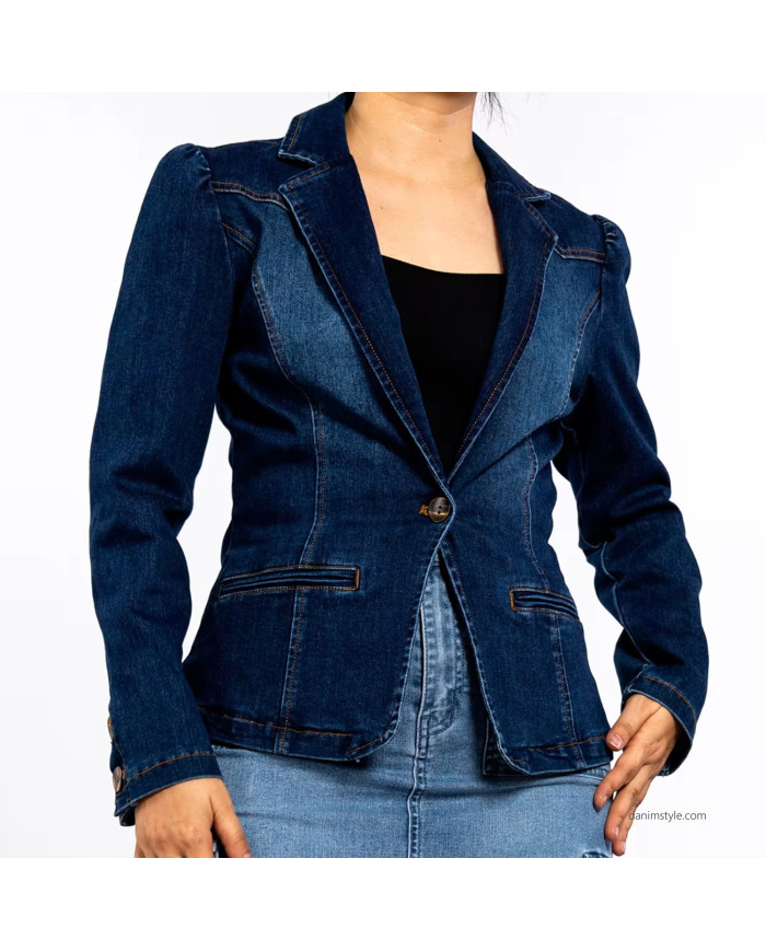 Danim Ladies Denim Top Blazer (Indigo)