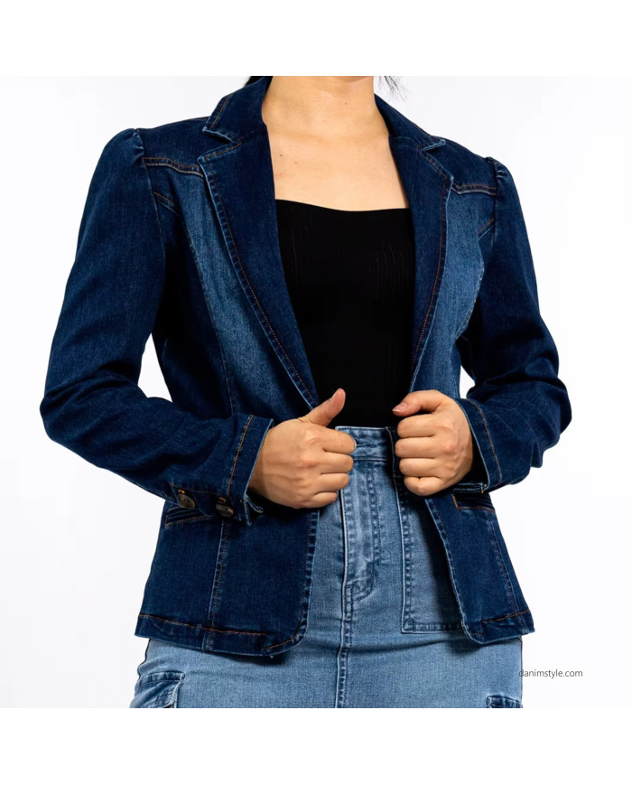 Danim Ladies Denim Top Blazer (Indigo)