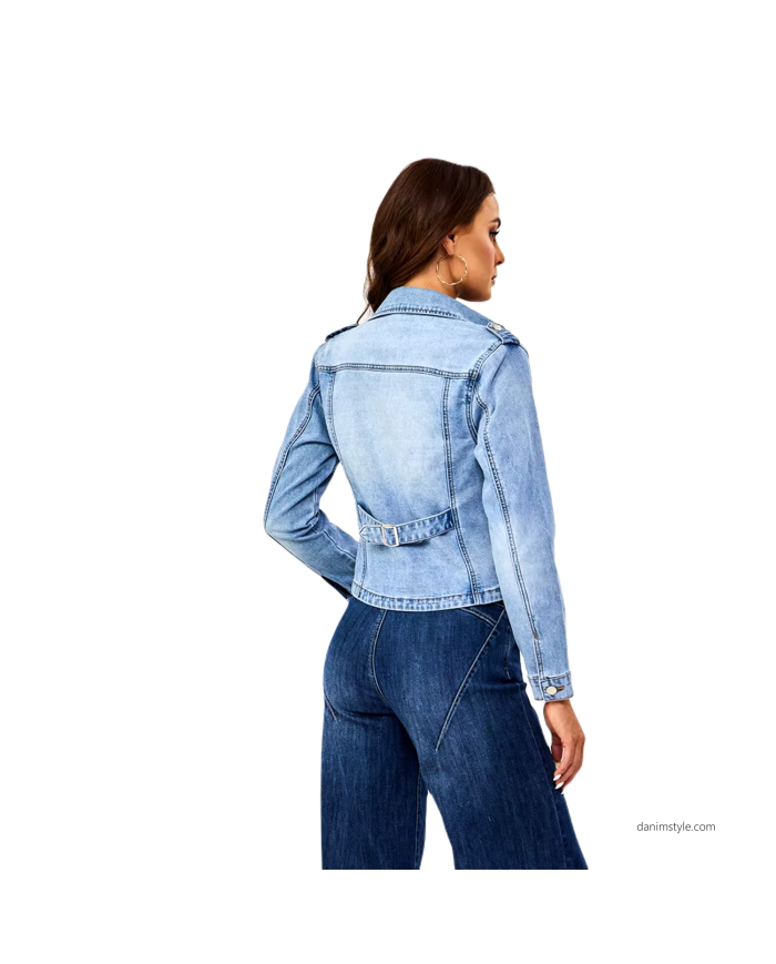 Danim Ladies Denim Top Blazer (Light-Blue)