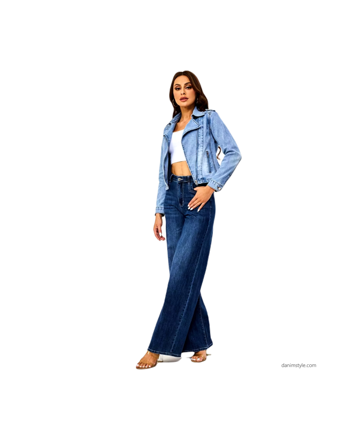 Danim Ladies Denim Top Blazer (Light-Blue)