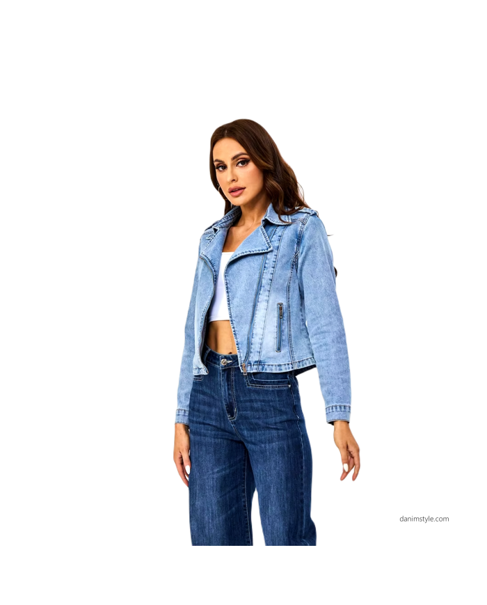 Danim Ladies Denim Top Blazer (Light-Blue)