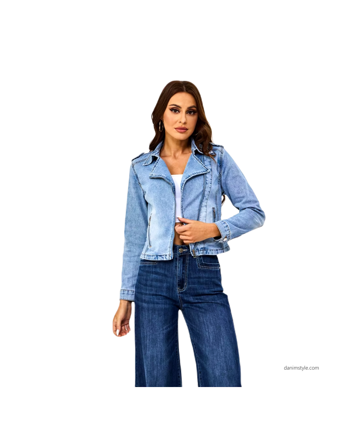 Danim Ladies Denim Top Blazer (Light-Blue)