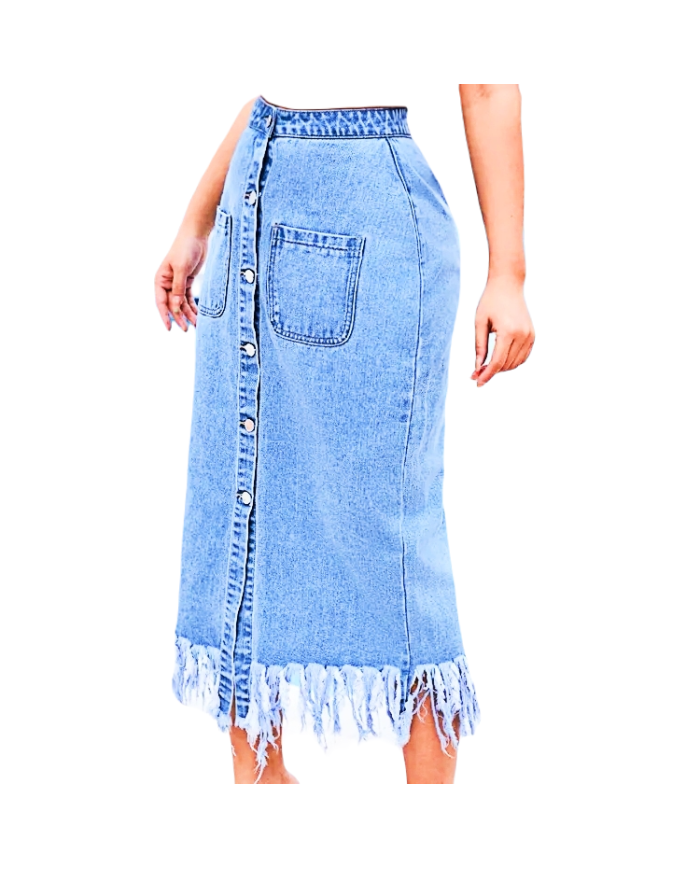 Danim Ladies Denim  Vintage  Skirts, (Light-Blue)