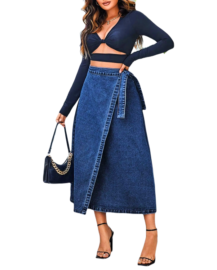 Danim Ladies Denim  Street  Skirts, (Navy-Blue)