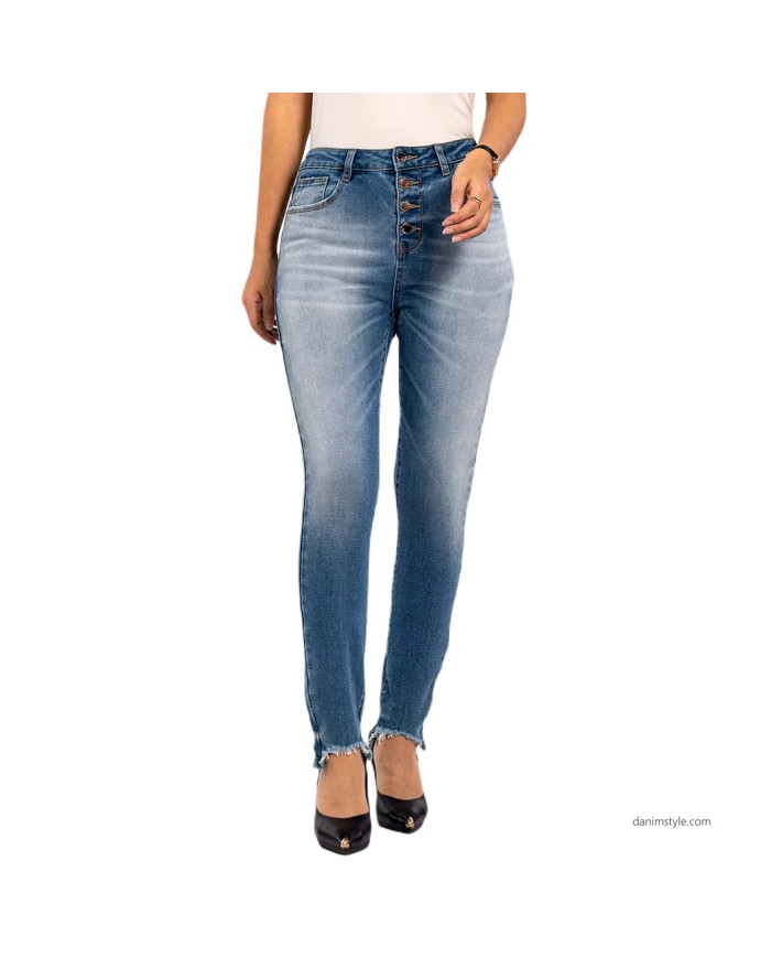 Danim Ladies Denim  Street  Pants, (Wash-Blue)