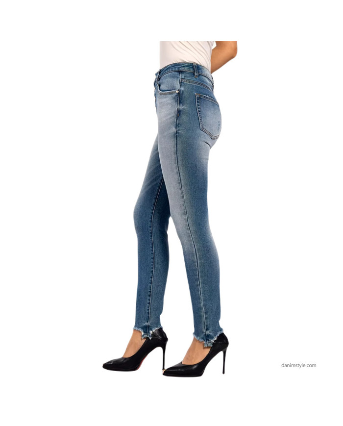 Danim Ladies Denim  Street  Pants, (Wash-Blue)