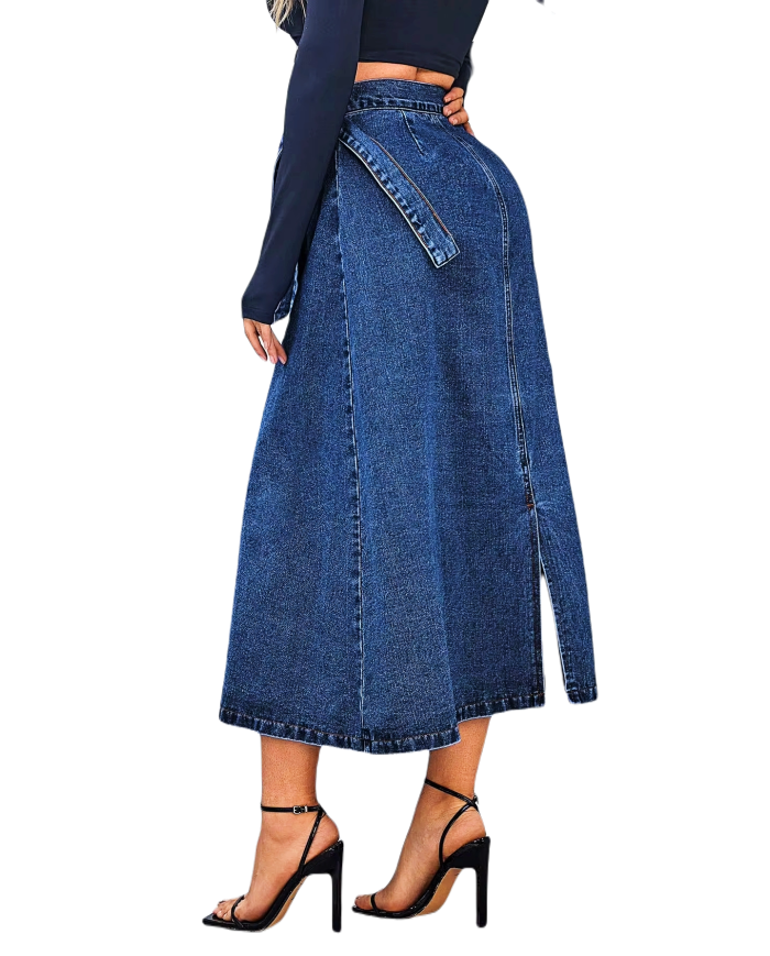 Danim Ladies Denim  Street  Skirts, (Navy-Blue)