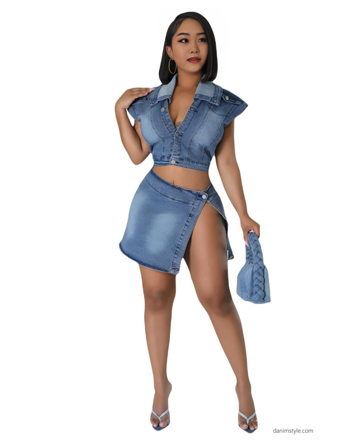 Danim Babe Denim Dress (Navy-Blue)
