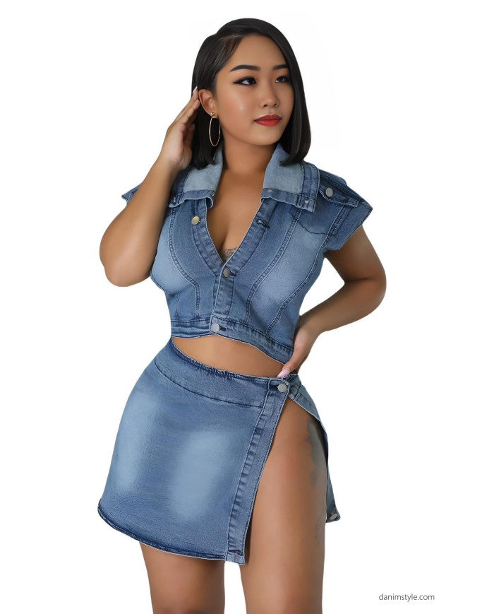 Danim Babe Denim Dress (Navy-Blue)