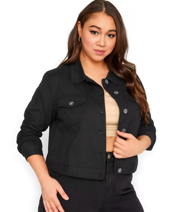 Danim Mario Denim Ladies Jacket, (Black)