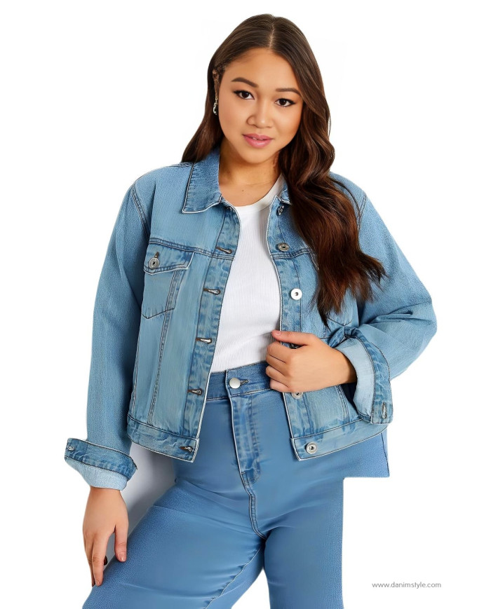 Danim Mario Denim Ladies Jacket, (Light-Blue)