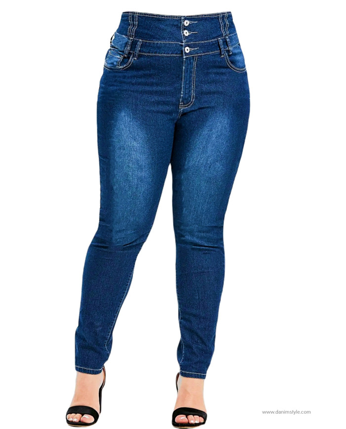 Danim Mom Denim Ladies Pant's, (Navy-Blue)