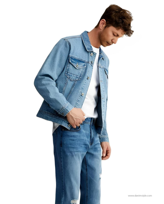 Danim Gent's  Denim Jacket,  (Light-Blue)