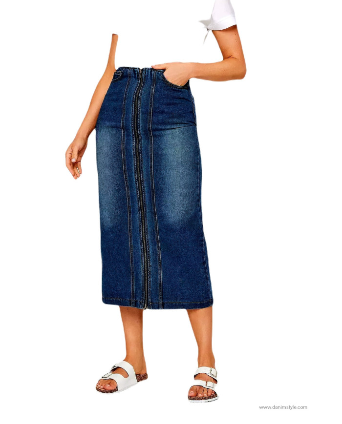 Danim Ladies Denim  Vintage Skirts, (Indigo)