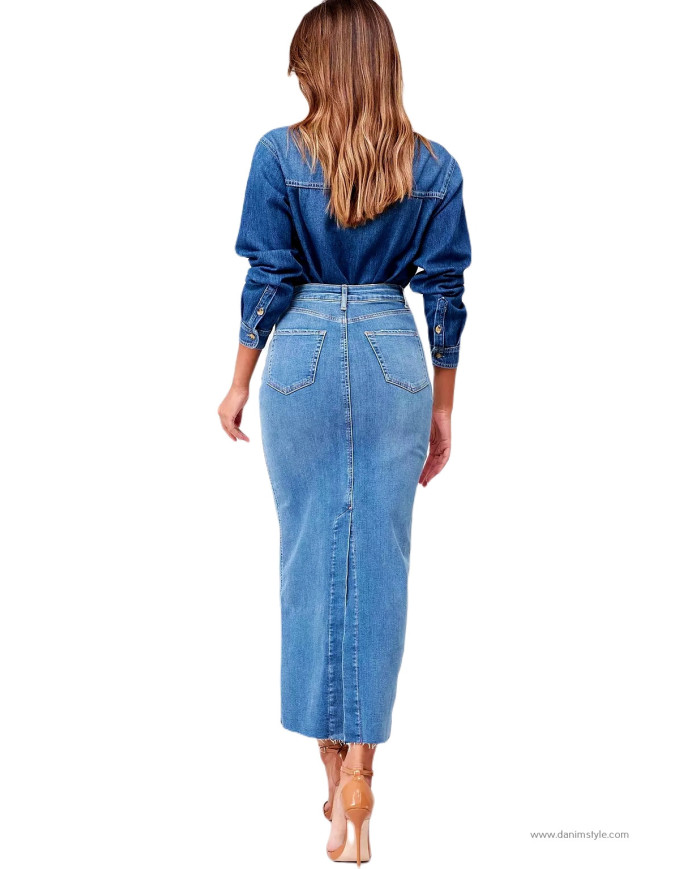 Danim Ladies Denim  Vintage Skirts, (Indigo)