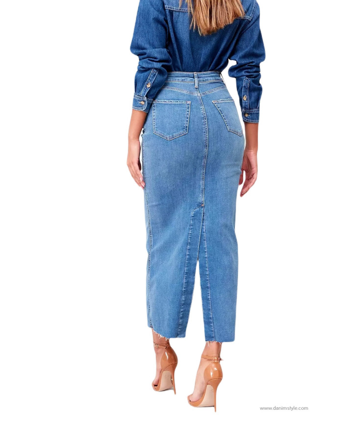 Danim Ladies Denim  Vintage Skirts, (Indigo)